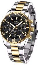 [New]Mens BiDen Chronograph  Stainless  Steel  Analog  Quartz  Watch 