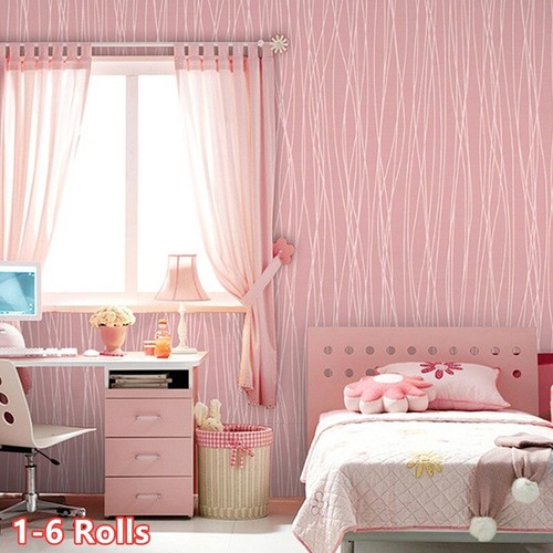 Pink wallpaper girls bedroom - pink,