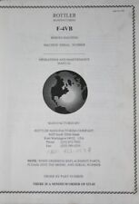 Rottler F-4VB Boring Machine Operations, Parts  and Maintenance Manual