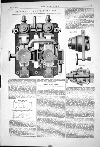 Old 1869 engines steam tug - old,