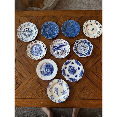 Decorative plates set blue - set,