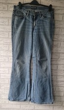 Freesoul X-treme QS Bootcut Flare Distressed Light Blue Denim Jeans Waist 31" 