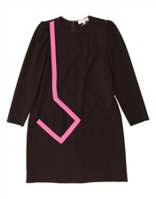 KATE COOPER Womens 3/4 Sleeve Shift Dress UK 12 Medium  Black Viscose WF01