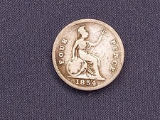 QUEEN VICTORIA 1854 SILVER 4d