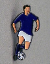 BLUE + WHITE FOOTBALLER ENAMEL