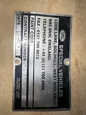 Land Rover Defender SPECIAL VEHICLES Build Tag