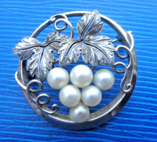 Mikimoto Silver Pearl Brooch