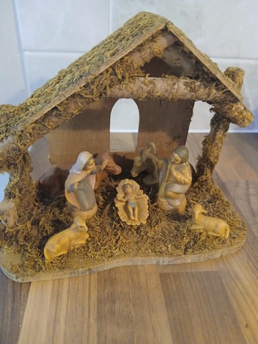 Vintage nativity set with - vintage,
