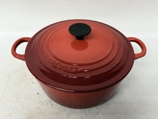 Le Creuset Casserole Dish Dutch Oven Cast Iron Red 22