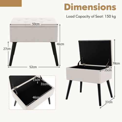 Velvet storage ottoman with - velvet,