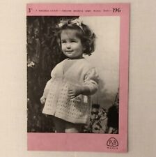 196- Patons & Baldwins - Beehive Babies Matinee Coats Book Rare 1950s