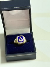 Gold Ring Masonic 9carat Yellow Gold Spinning Fully Hallmarked UK Size T
