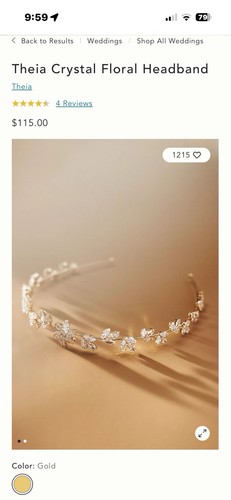 Crystal floral gold headband - floral,