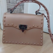 SMALL Fashion Jelly Bag Shoulder Bag Handbag PVC Leather ,Pink Jelly