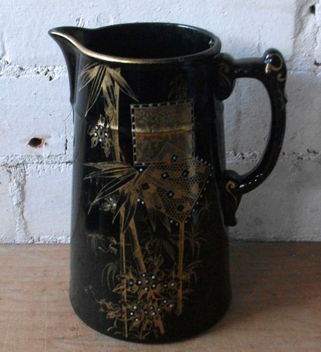 Victorian jackfield jug black - jackfield,
