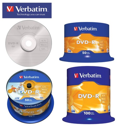 Genuine verbatim dvd blank - verbatim, dvd-r