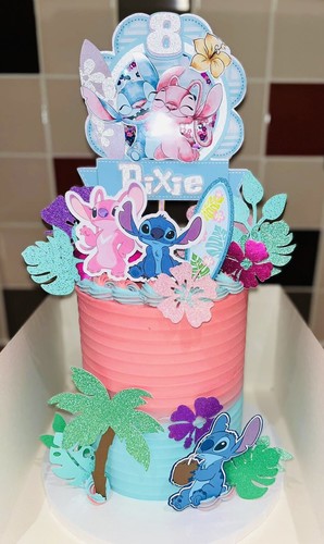 Stitch angel cake topper - &,