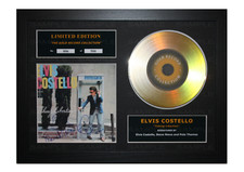Elvis Costello Signed Gold Disc Ltd Edition Framed Picture Memorabilia