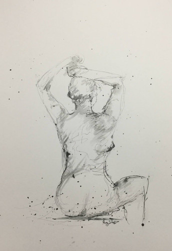 Original female sitting - female, figure