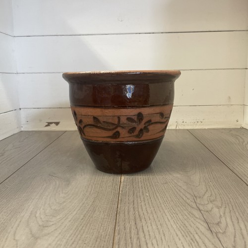 Vintage glazed terracotta pot