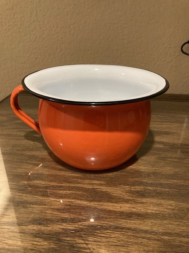 Vintage enamel orange - vintage, and