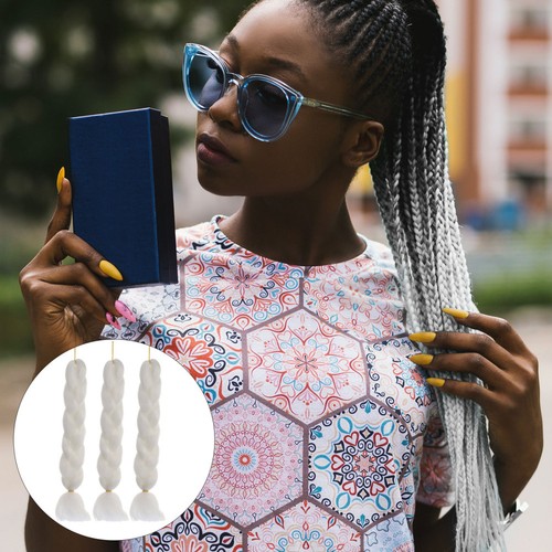 White synthetic braiding hair - white,