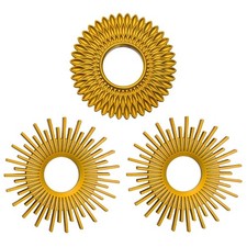 Wall Mirrors Pack of 3 Round Gold Mirrors for Living Room Home Decor and Bedroom