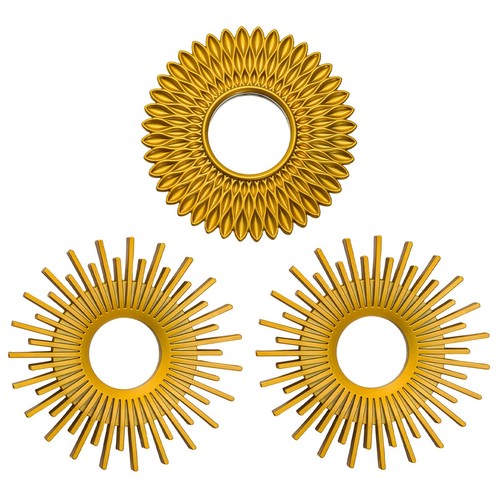 Wall mirrors pack round - of,