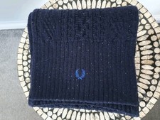 FRED PERRY BRAND NEW NEVER WORN WOOL MENS IN NAVY BLUE LONG 195cm