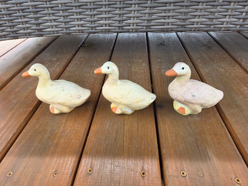 Cement duck ducklings - cement,