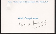 Ted Edward Heath genuine authentic signed autograph signature COA UACC