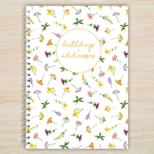A5 Birthday & Address Book Wildflowers | A–Z Contacts | Handmade UK Stationery