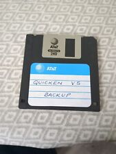 VINTAGE QUICKEN 5.0 V5 Software On  AT&T 3.5"   IBM Formatted Floppy Disc