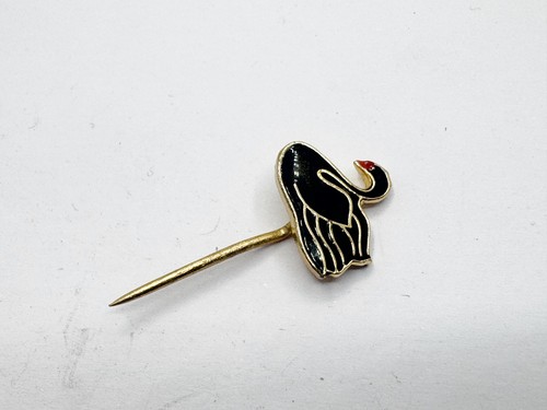 Vintage black swan enamel gold - black,