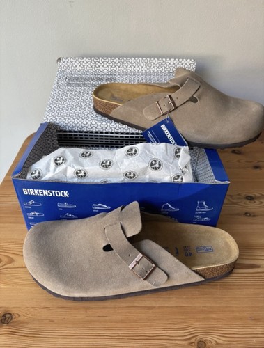 Birkenstock boston taupe suede - birkenstock,