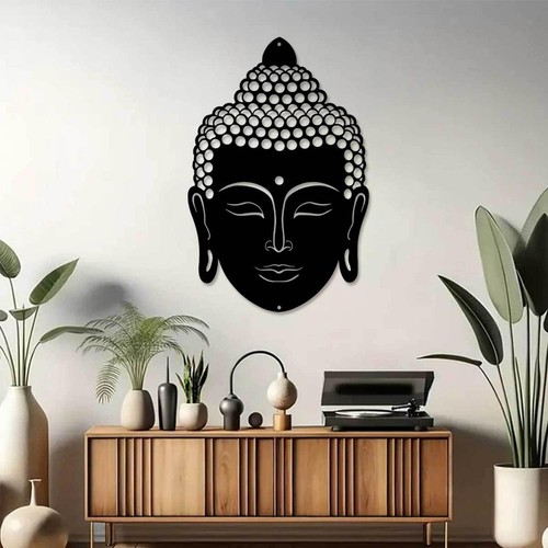 Buddha head wall decor display - buddha,