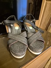 BNWT ladies wrangler wedge sandals were £60 7/40  grey black stonewashed effect