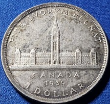 1939 Canada Silver 1 Dollar -