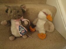 Merrythought 2 Vintage soft toys - Mouse and Duckling