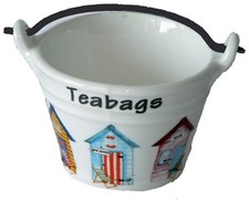 Beach hut teabag tidy Bucket