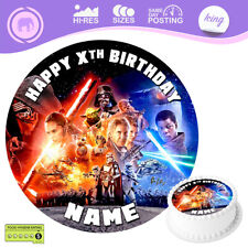 Star Wars Cake Topper Personalised Birthday Decoration Circle Round Edible Icing
