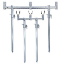 Carp fishing Stainless Goal Post Buzz Bars 4x Bank Sticks U Rests 3 Rod Setup