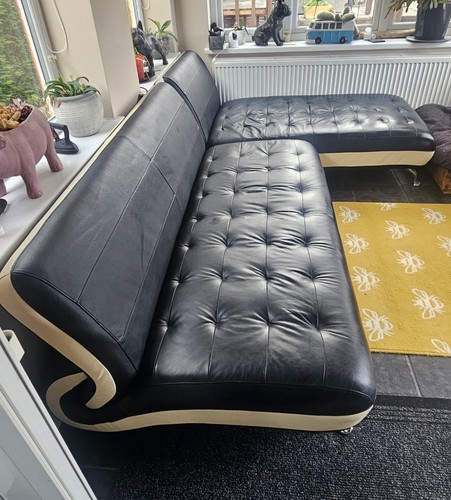 Black real leather - real, set