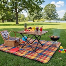 Roll camping table portable - roll-up,
