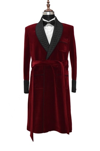 Men maroon smoking jacket - maroon,