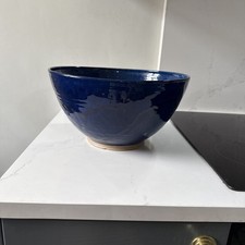 Beverly Studio Pottery Large Hand Thrown Glazed Bowl 12 Across & 6.5 Deep Blue