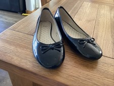 Black Patent Leather Slip On Shoes Size 4D New