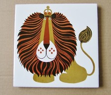 Kenneth Townsend British Lion King Menagerie No 25 Tile plus Trivet