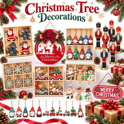 Wooden christmas tree - wooden,