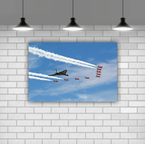 Red arrows vulcan aviation - red,
